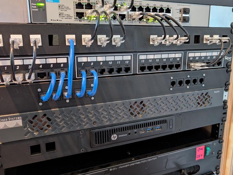 Adapters mounted in a 3D-printed rackmount used with my VG224.